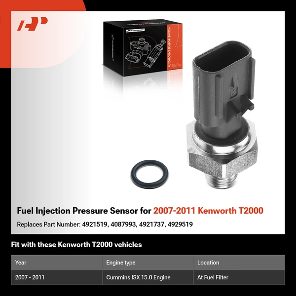 Fuel Injection Pressure Sensor for 2007-2011 Kenworth T2000