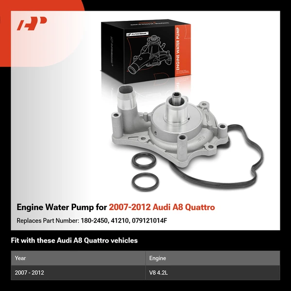 Engine Water Pump for 2007-2012 Audi A8 Quattro