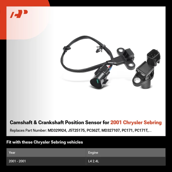 Camshaft & Crankshaft Position Sensor for 2001 Chrysler Sebring