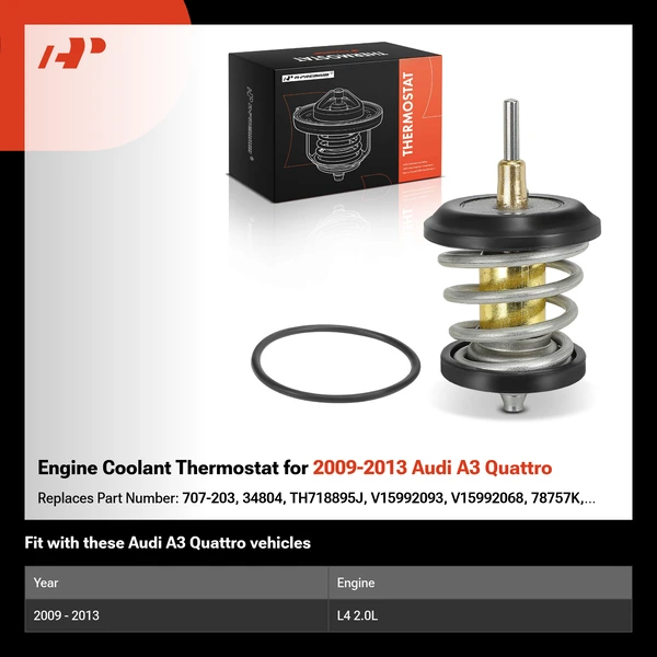 Engine Coolant Thermostat for 2009-2013 Audi A3 Quattro