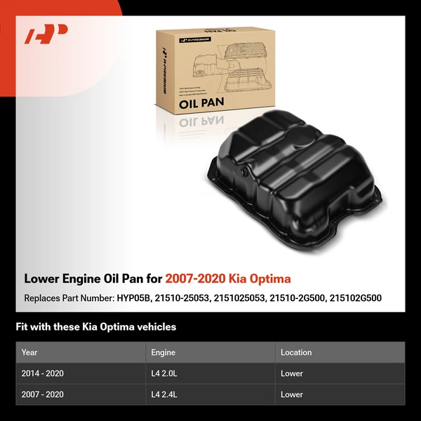 Lower Engine Oil Pan for 2007-2020 Kia Optima
