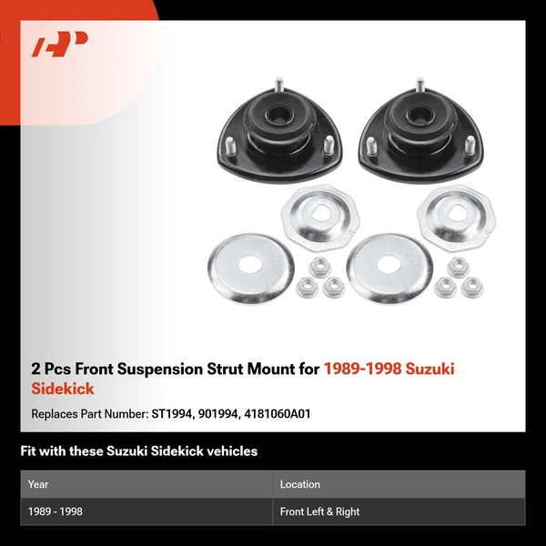 2 Pcs Front Suspension Strut Mount for 1989-1998 Suzuki Sidekick