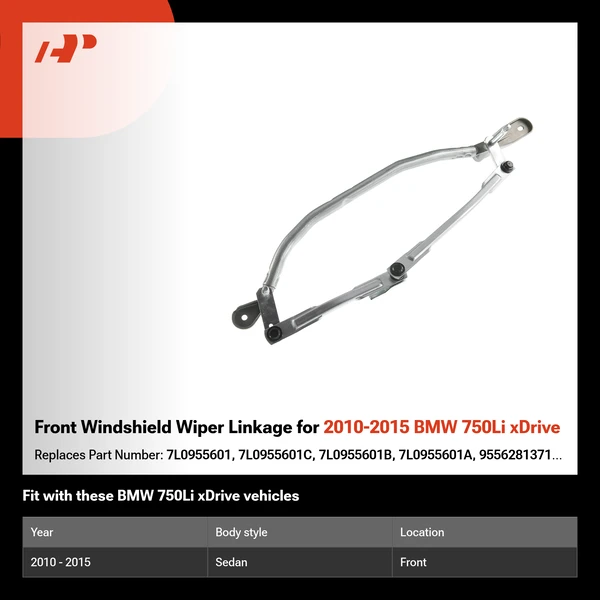 Front Windshield Wiper Linkage for 2010-2015 BMW 750Li xDrive