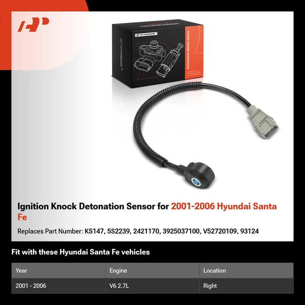 Ignition Knock Detonation Sensor for 2001-2006 Hyundai Santa Fe
