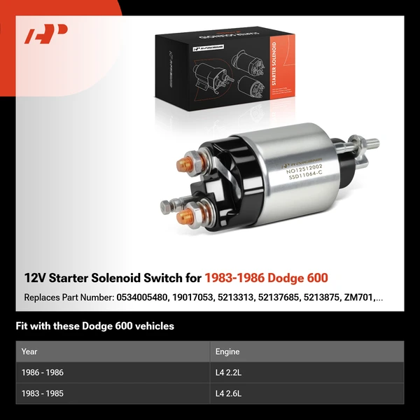 12V Starter Solenoid Switch for 1983-1986 Dodge 600
