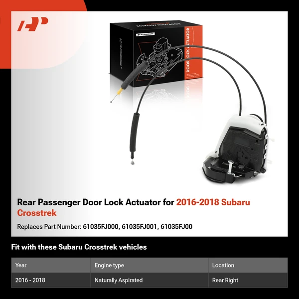 Rear Passenger Door Lock Actuator for 2016-2018 Subaru Crosstrek
