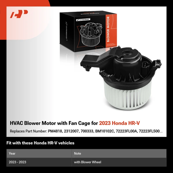 HVAC Blower Motor with Fan Cage for 2023 Honda HR-V