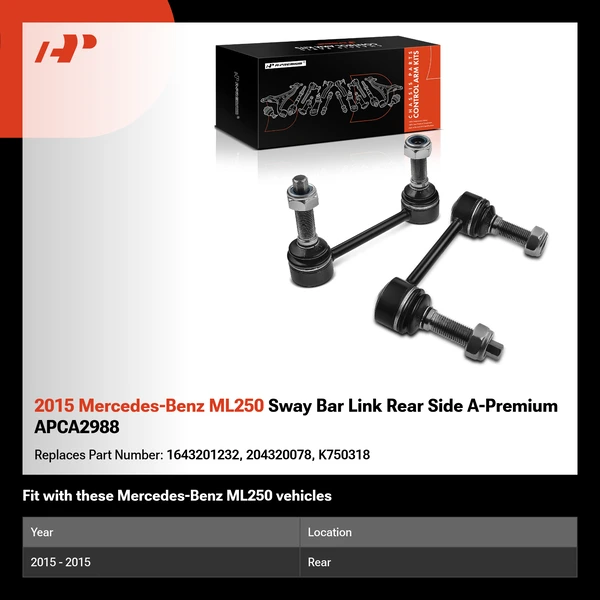 2015 Mercedes-Benz ML250 Sway Bar Link Rear Side A-Premium APCA2988