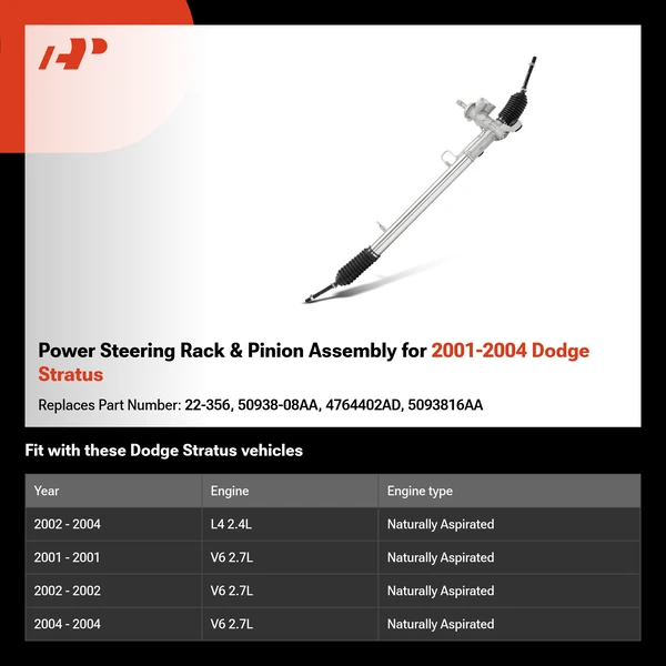 Power Steering Rack & Pinion Assembly for 2001-2004 Dodge Stratus