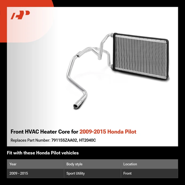 Front HVAC Heater Core for 2009-2015 Honda Pilot