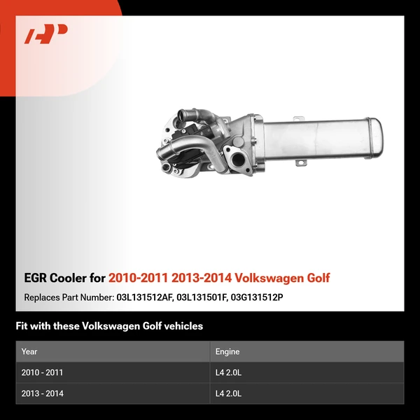 EGR Cooler for 2010-2011 2013-2014 Volkswagen Golf