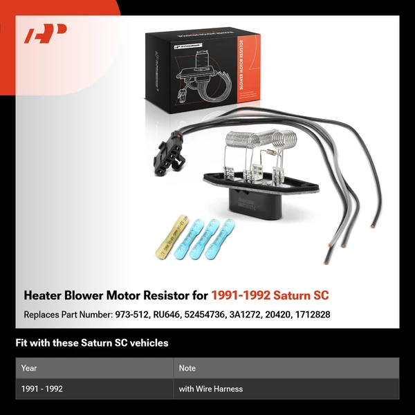 Heater Blower Motor Resistor for 1991-1992 Saturn SC