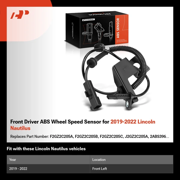 Front Driver ABS Wheel Speed Sensor for 2019-2022 Lincoln Nautilus