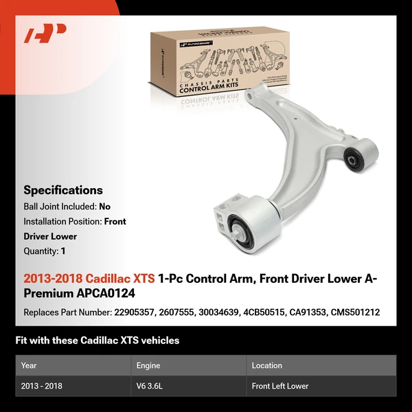 2013-2018 Cadillac XTS 1-Pc Control Arm, Front Driver Lower A-Premium APCA0124
