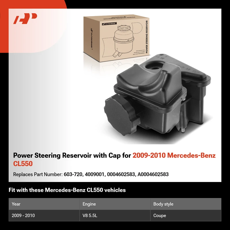 Power Steering Reservoir with Cap for 2009-2010 Mercedes-Benz CL550