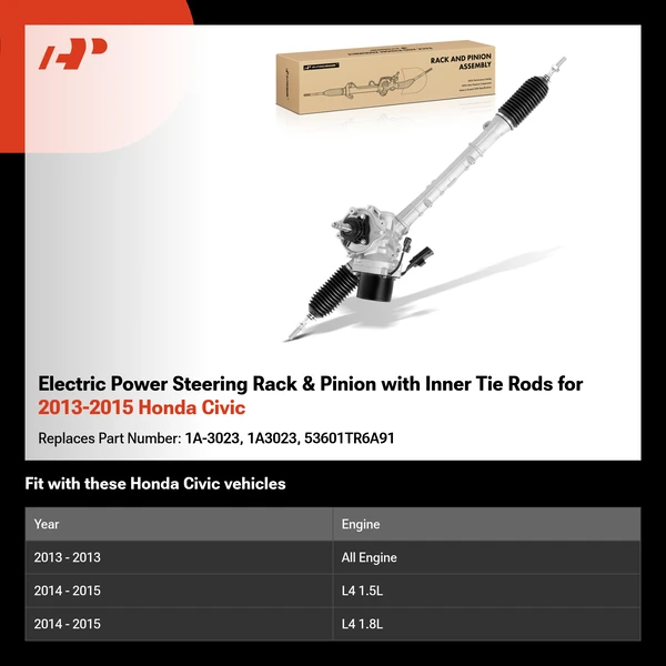 Electric Power Steering Rack & Pinion with Inner Tie Rods for 2013-2015 Honda Civic