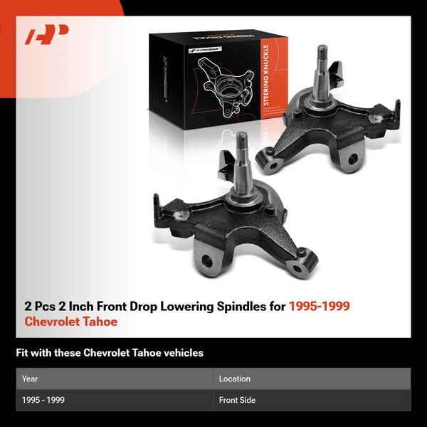 2 Pcs 2 Inch Front Drop Lowering Spindles for 1995-1999 Chevrolet Tahoe