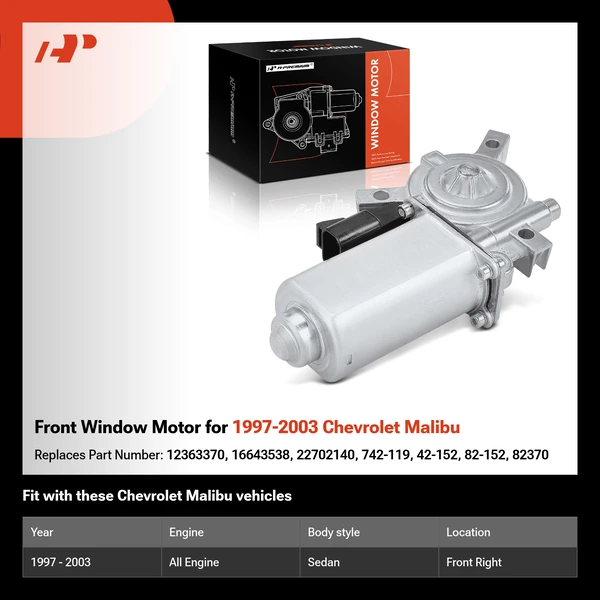 Front Window Motor for 1997-2003 Chevrolet Malibu