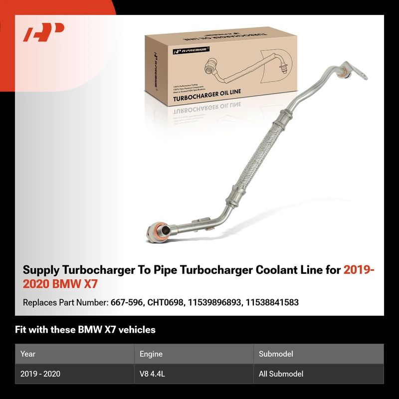 Supply Turbocharger To Pipe Turbocharger Coolant Line for 2019-2020 BMW X7