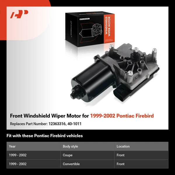 Front Windshield Wiper Motor for 1999-2002 Pontiac Firebird