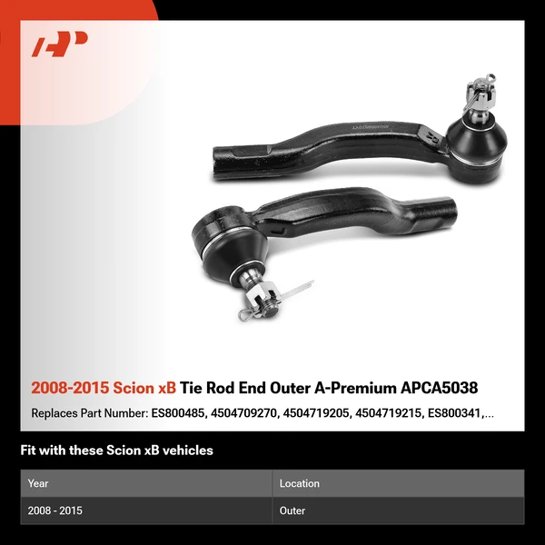 2008-2015 Scion xB Tie Rod End Outer A-Premium APCA5038