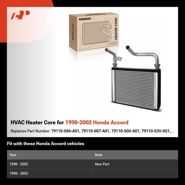 HVAC Heater Core for 1998-2002 Honda Accord