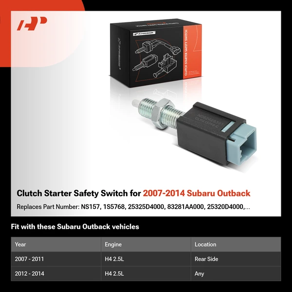 Clutch Starter Safety Switch for 2007-2014 Subaru Outback
