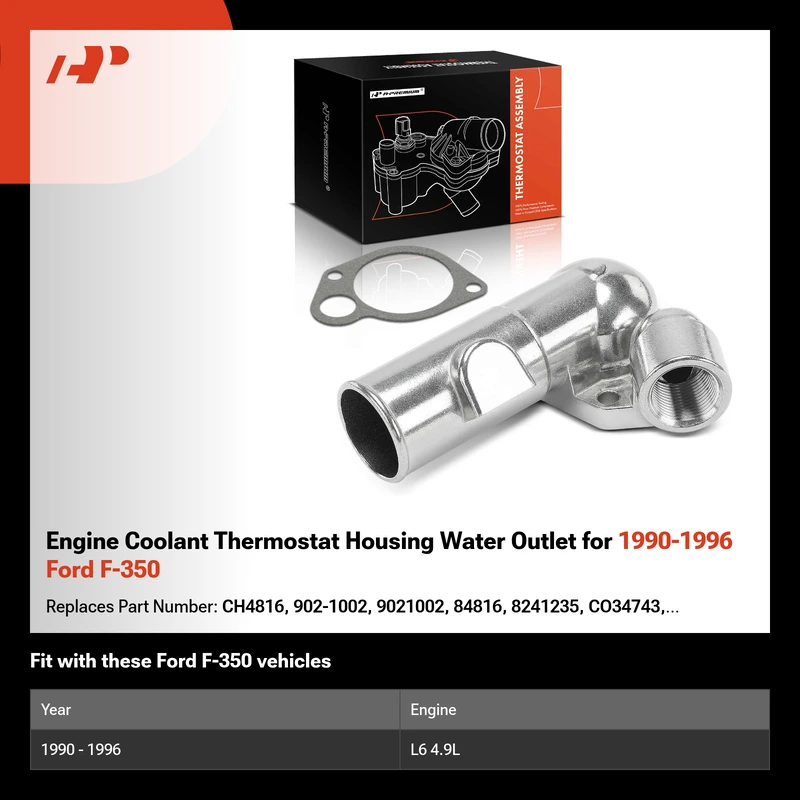 Engine Coolant Thermostat Housing Water Outlet for 1990-1996 Ford F-350