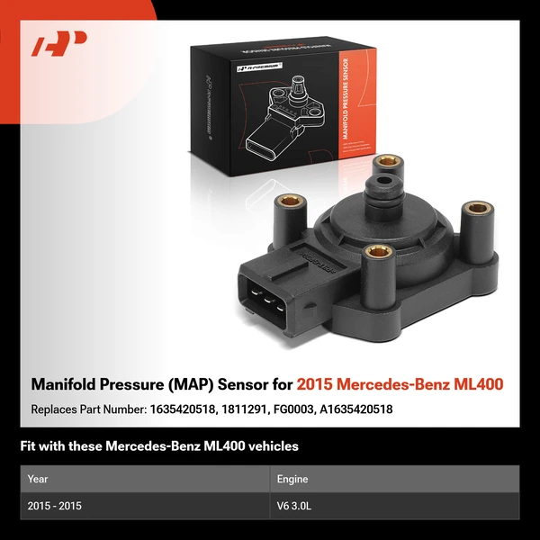 Manifold Pressure (MAP) Sensor for 2015 Mercedes-Benz ML400