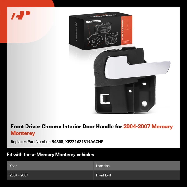 Front Driver Chrome Interior Door Handle for 2004-2007 Mercury Monterey