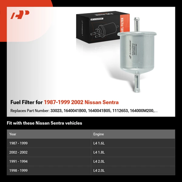 Fuel Filter for 1987-1999 2002 Nissan Sentra