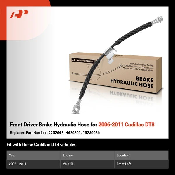 Front Driver Brake Hydraulic Hose for 2006-2011 Cadillac DTS
