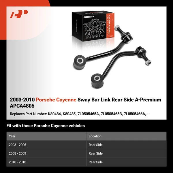 2003-2010 Porsche Cayenne Sway Bar Link Rear Side A-Premium APCA4805