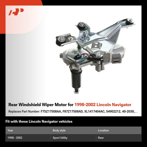Rear Windshield Wiper Motor for 1998-2002 Lincoln Navigator