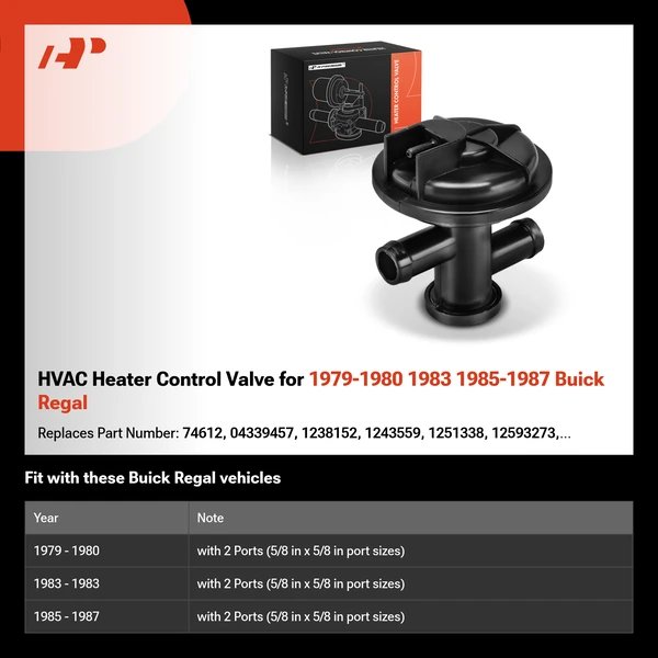 HVAC Heater Control Valve for 1979-1980 1983 1985-1987 Buick Regal