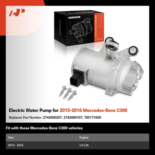 Electric Water Pump for 2015-2016 Mercedes-Benz C300