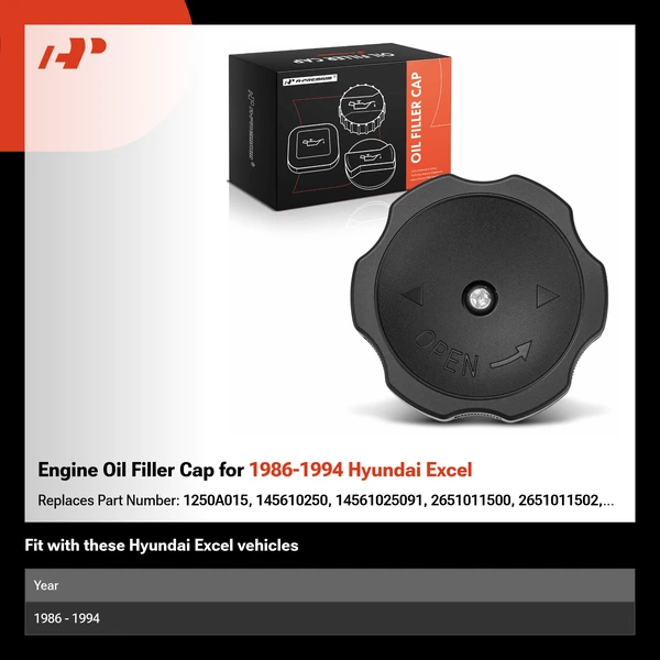 Engine Oil Filler Cap for 1986-1994 Hyundai Excel