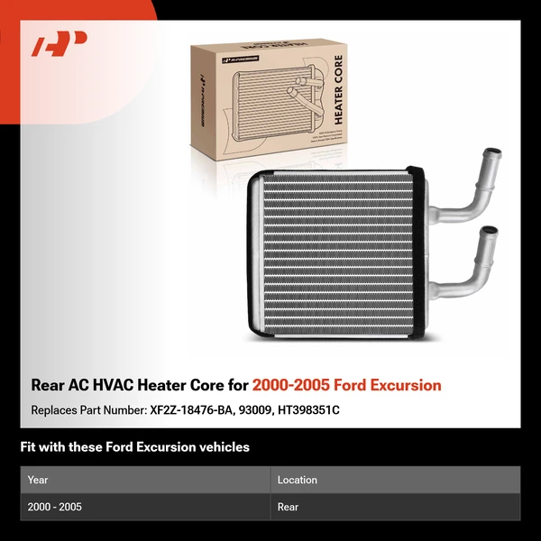 Rear AC HVAC Heater Core for 2000-2005 Ford Excursion