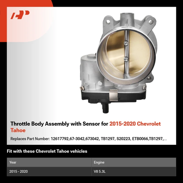 Throttle Body Assembly with Sensor for 2015-2020 Chevrolet Tahoe