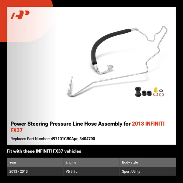Power Steering Pressure Line Hose Assembly for 2013 INFINITI FX37