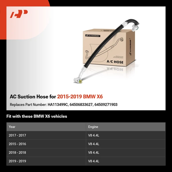 AC Suction Hose for 2015-2019 BMW X6