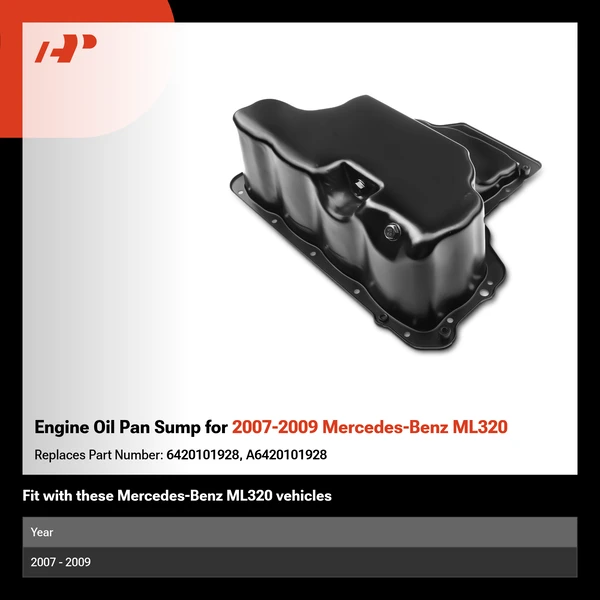 Engine Oil Pan Sump for 2007-2009 Mercedes-Benz ML320