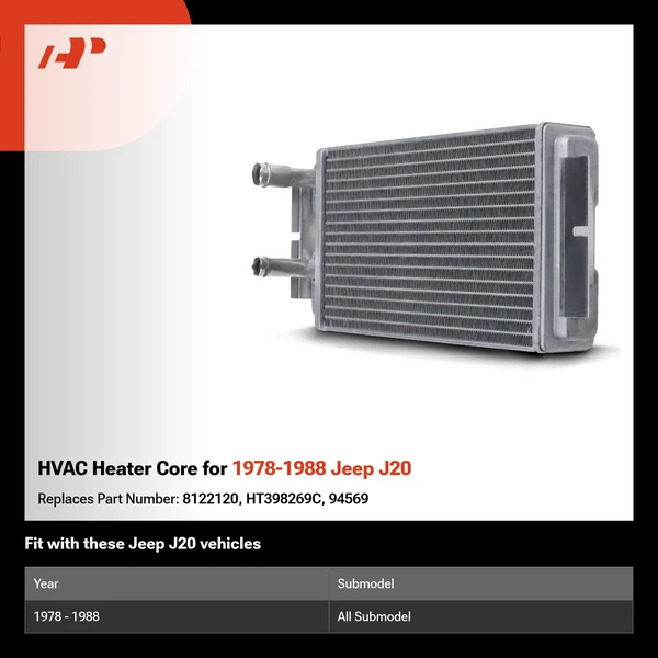 HVAC Heater Core for 1978-1988 Jeep J20