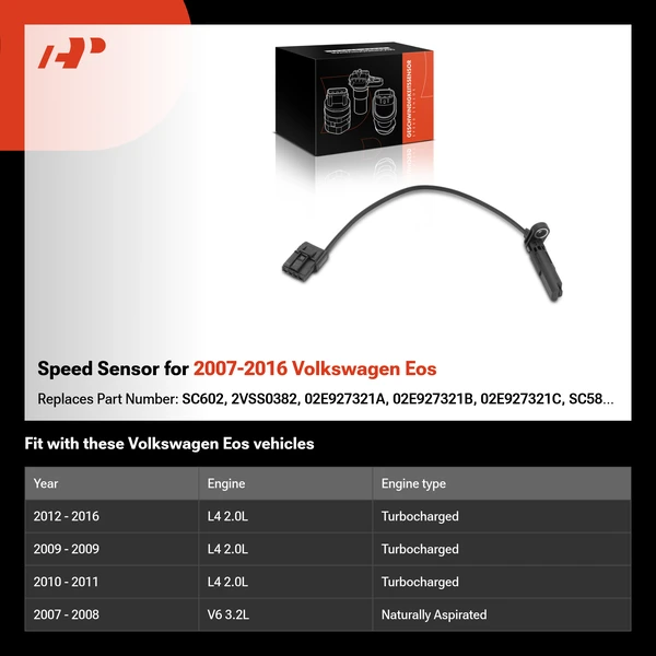 Speed Sensor for 2007-2016 Volkswagen Eos