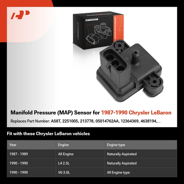 Manifold Pressure (MAP) Sensor for 1987-1990 Chrysler LeBaron