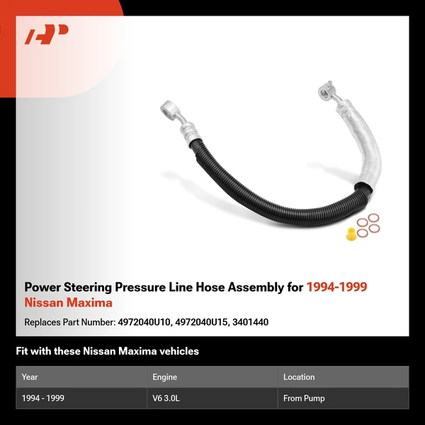 Power Steering Pressure Line Hose Assembly for 1994-1999 Nissan Maxima