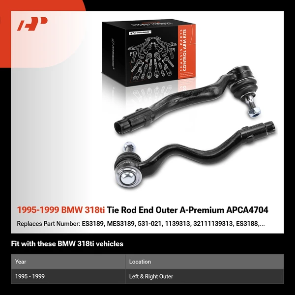 1995-1999 BMW 318ti Tie Rod End Outer A-Premium APCA4704
