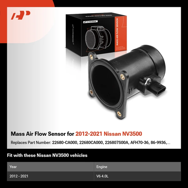 Mass Air Flow Sensor for 2012-2021 Nissan NV3500