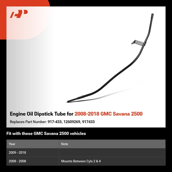 Engine Oil Dipstick Tube for 2008-2018 GMC Savana 2500
