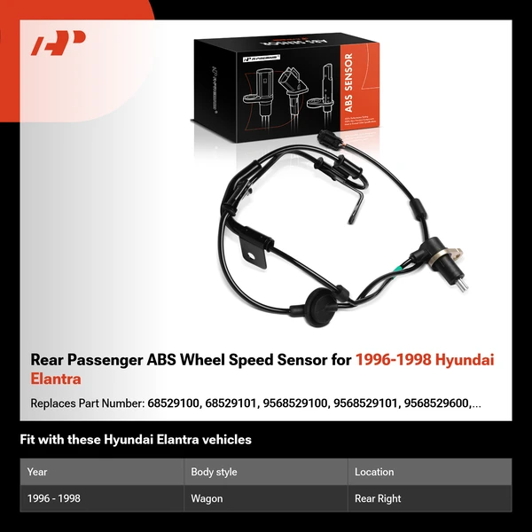 Rear Passenger ABS Wheel Speed Sensor for 1996-1998 Hyundai Elantra